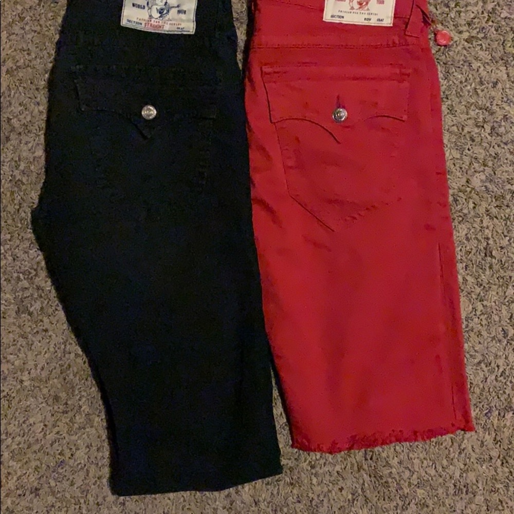 True religion jeans and shorts both for fifty